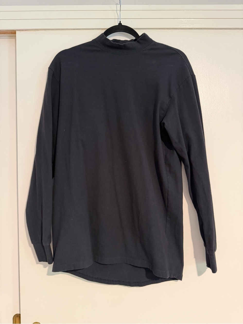 Flying Cross Men's Black Long-Sleeve Mock Neck Shirt, Size M